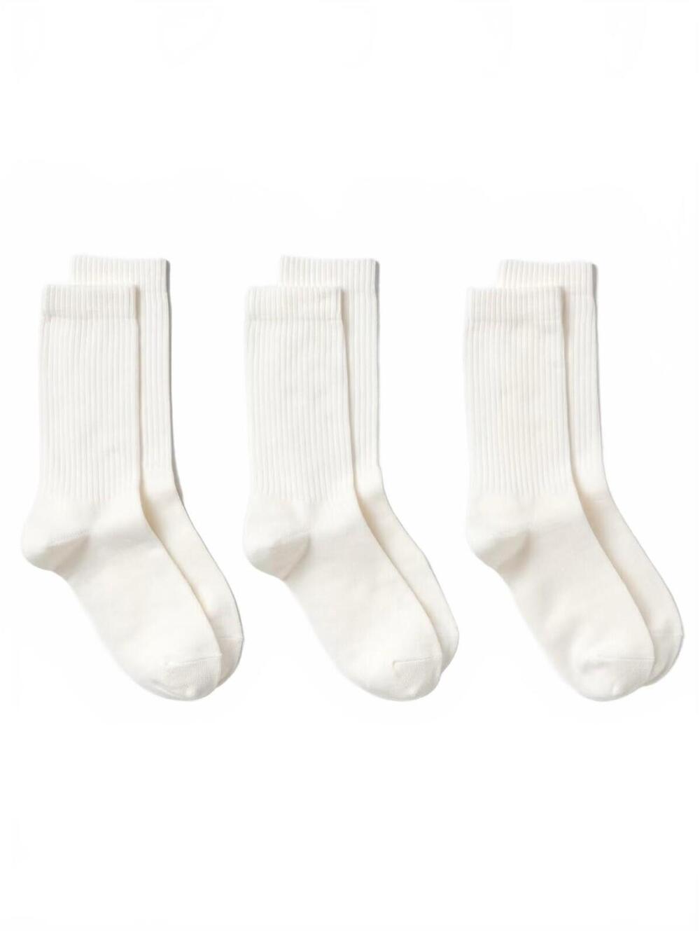 Uniqlo Ribbed Socks | 3 Pairs NWT White Women US W 7.5-10